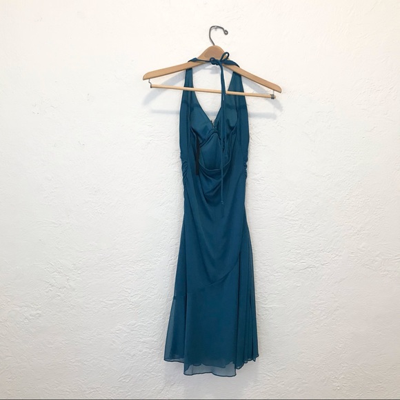 Ruby Rox NWT y2k 90s Halter Midi Dress Teal Blue Medium - Picture 7 of 10